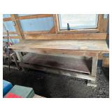 Wooden Workbench With Shelf