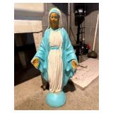 Cement Statue of Mary in Colored Robes
