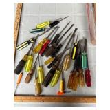 Screwdriver Lot with Various Handles
