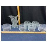 Ornate Clear Glass Serving Set