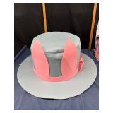 Big Gray Hat With Pink Ears and Bow