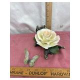 Decorative Rose with Butterfly Accent