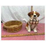 Dog-Shaped Cookie Jar and Basket