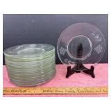 Clear Glass Etched Plates Set