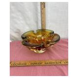 Amber Art Glass Bowl