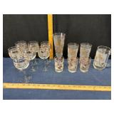 Glassware with Pine Design