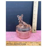 Glass Jar with Animal Lid Design