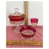 Red and Clear Glassware Set