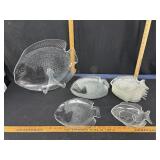 Glass fish plates & platter