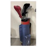 Golf bag with clubs & some covers