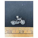 3 D Biker Pendant, Sterling Silver 925, Handmade