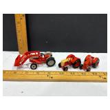 Red Painted Toy Tractors Lot