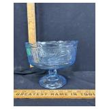 Vintage E.O. Brody Co. Blue Pressed Glass
