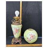 Vintage lamp- has crack and missing chimney