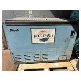 Vintage Pepsi cooler. Located in semi trailer