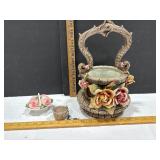 Decorative Basket with Floral Accents