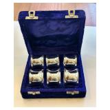 Antique silver plate set of 6 napkin rings in
