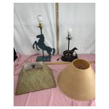 Assorted lamps with shades