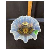 Antique 20/30s Goofus Opalescent Glass Candy Dish