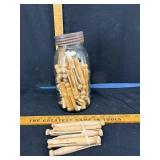 Glass Jar With Wooden Clothespins