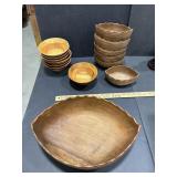 Box of wooden bowls