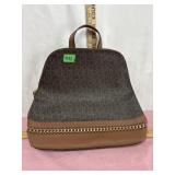 Clavin Klein Brown & Tan Monogram Backpack Purse