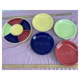 Ceramic 7 Piece Sectional Snack Tray With Four