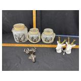 Frosted jars & decor