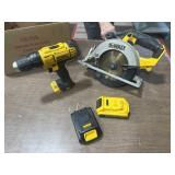 DeWalt drill & saw with batteries but no charger