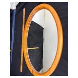 Oval Wooden Framed Mirror