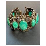 Vintage bracelet gold gilt with pearls & amethyst