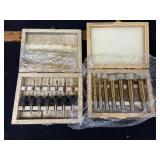 This 7-piece Forstner bit set features brass and