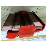 Old red heavy toolbox