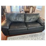 Black leather sofa