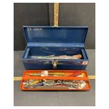 Metal tool box with contents