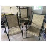 Five stacking patio chairs