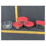 Small anchor dishes with lids- some lids cracked