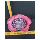 Vintage Fenton Style Cranberry Glass Opalescent