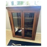 Antique wood and glass storage cabinet