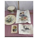 Large platter & footed bowl