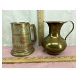 Solid Brass Handmade Pitcher - 5ï¿½' Tall - Made in