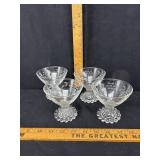 Four Vintage Anchor Hocking 'Boopie' Base Sherbet