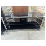 Black Glass TV Stand / Media ConsoleModern