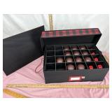 Christmas ornament storage box with ornaments