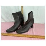 Brown Leather High Heel Boots