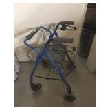 Foldable walker with seat & basket on wheels