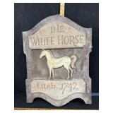 Painted foam The White Horse sign