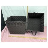 4 Wire framed cloth weaved baskets