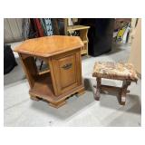 Vintage table and small stool
