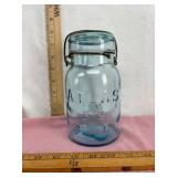 Atlas E-Z Seal Blue Glass Jar
